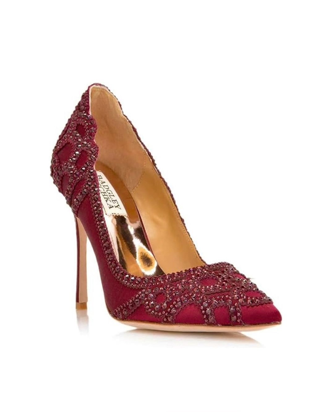 Badgley Mischka Wine Rouge Embellished Pointed Toe Pumps size 9